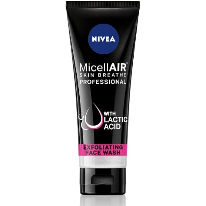Nivea MICELLAIR PROFESSIONAL EXFOLIATING FACE WASH (125ML), PROFESSIONAL GRADE FACE WASH WITH LACTIC ACID AND NATURAL EXFOLIANTS, CLEANSER FOR DAILY USAGE - Image 1